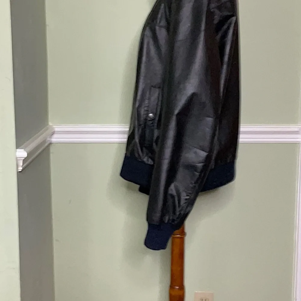 Saddlery Cooper Collection Men’s Black Leather Coat With Zip Out Rainhood 46 - Picture 2 of 10